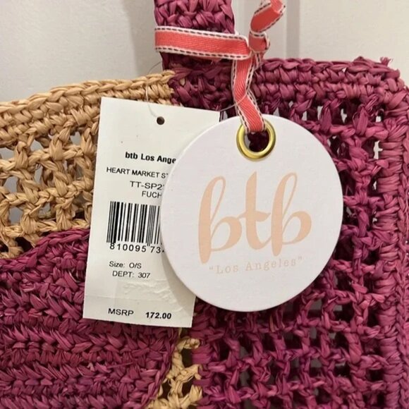 BTB Los Angeles Heart Stripe Large Tote - Picture 5 of 5